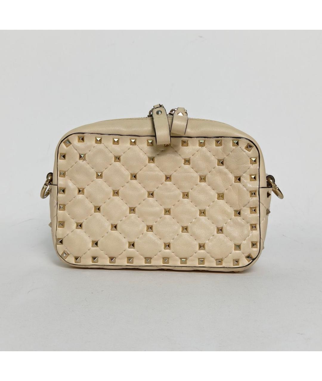 VALENTINO Бежевая кожаная сумка через плечо, фото 4