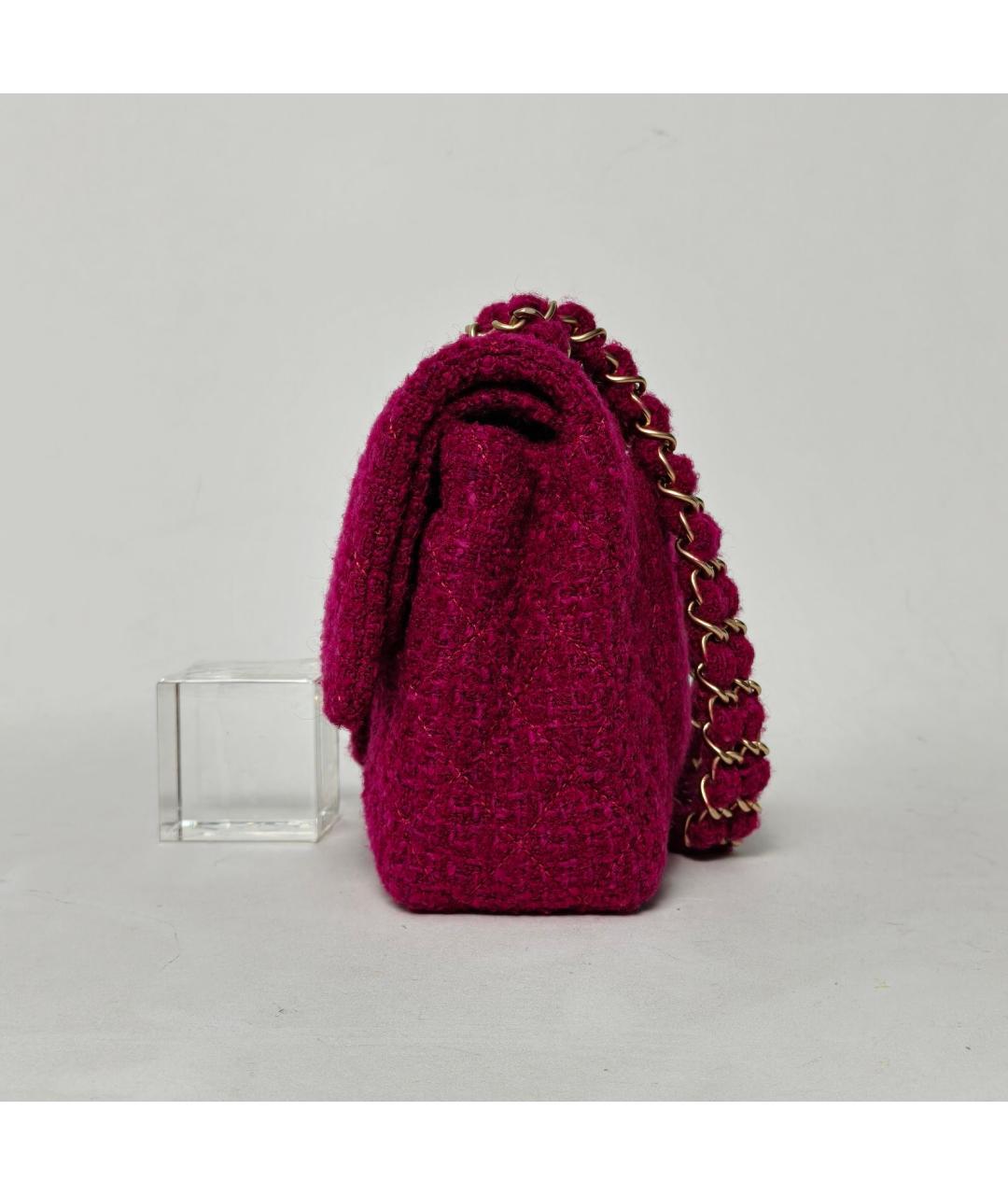 CHANEL Фуксия твидовая сумка через плечо, фото 5