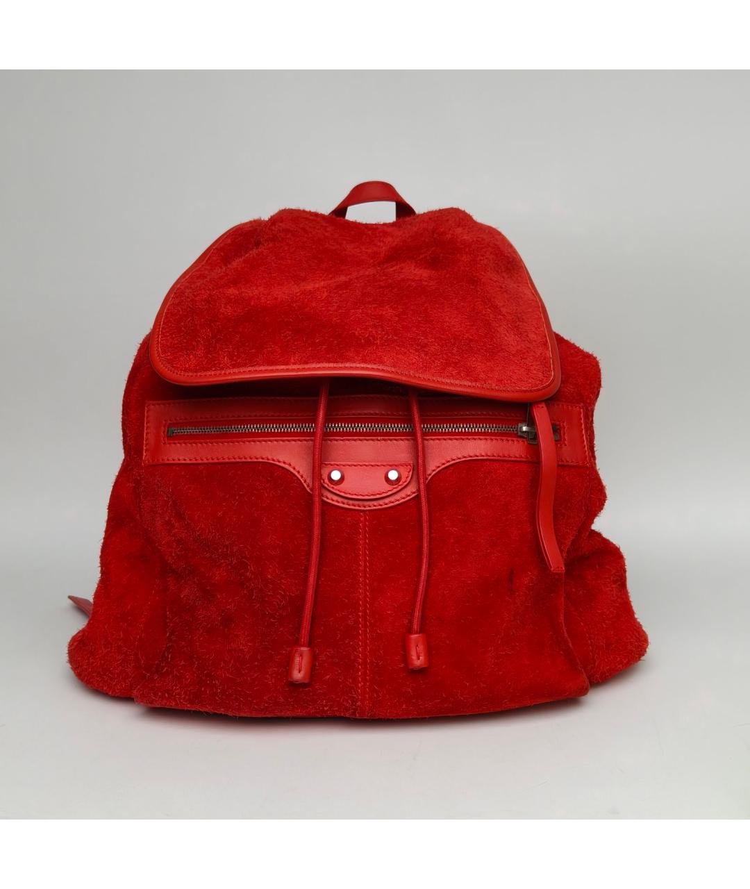 BALENCIAGA Красный замшевый рюкзак, фото 8