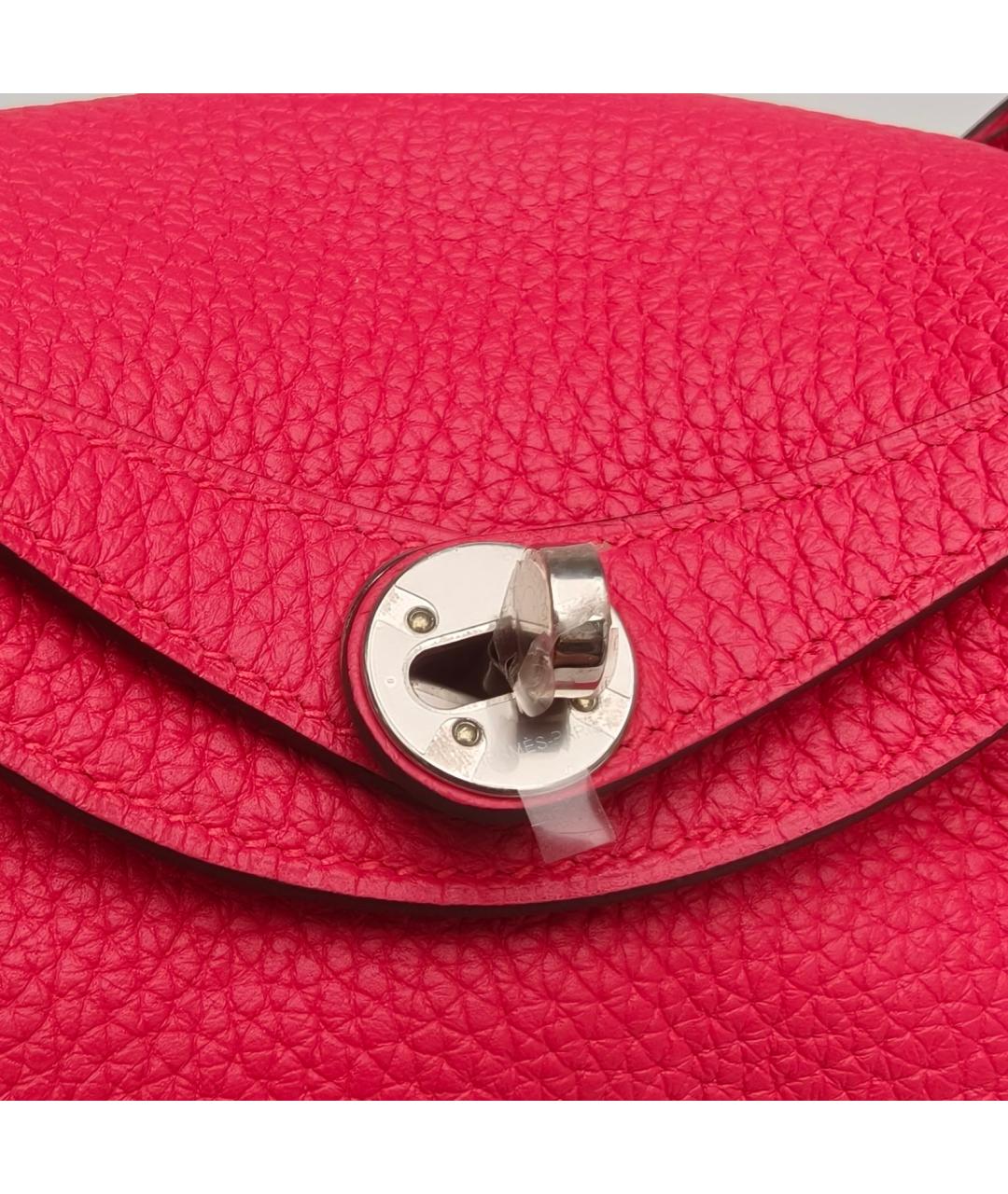 HERMES Красная кожаная сумка с короткими ручками, фото 7