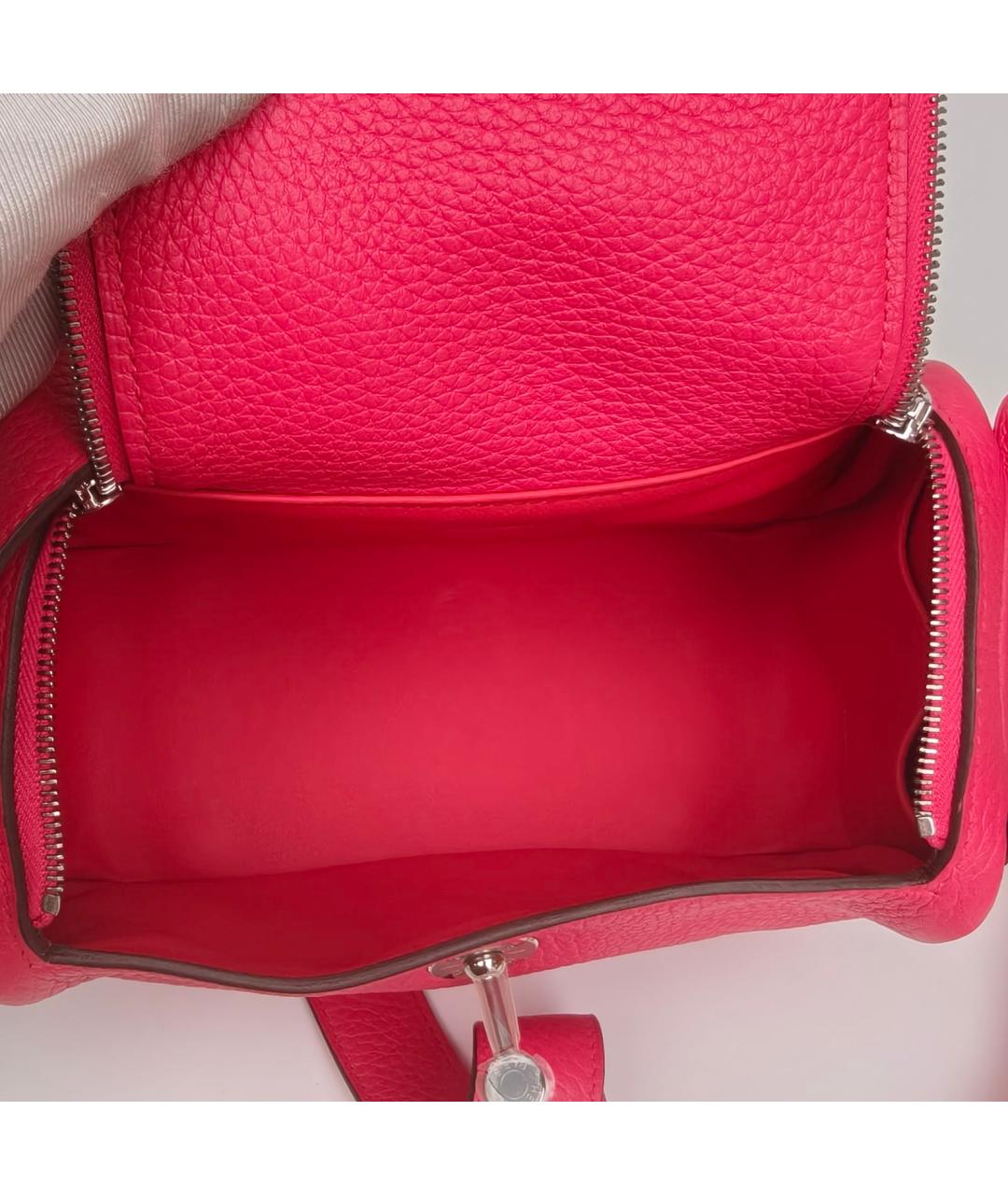 HERMES Красная кожаная сумка с короткими ручками, фото 8