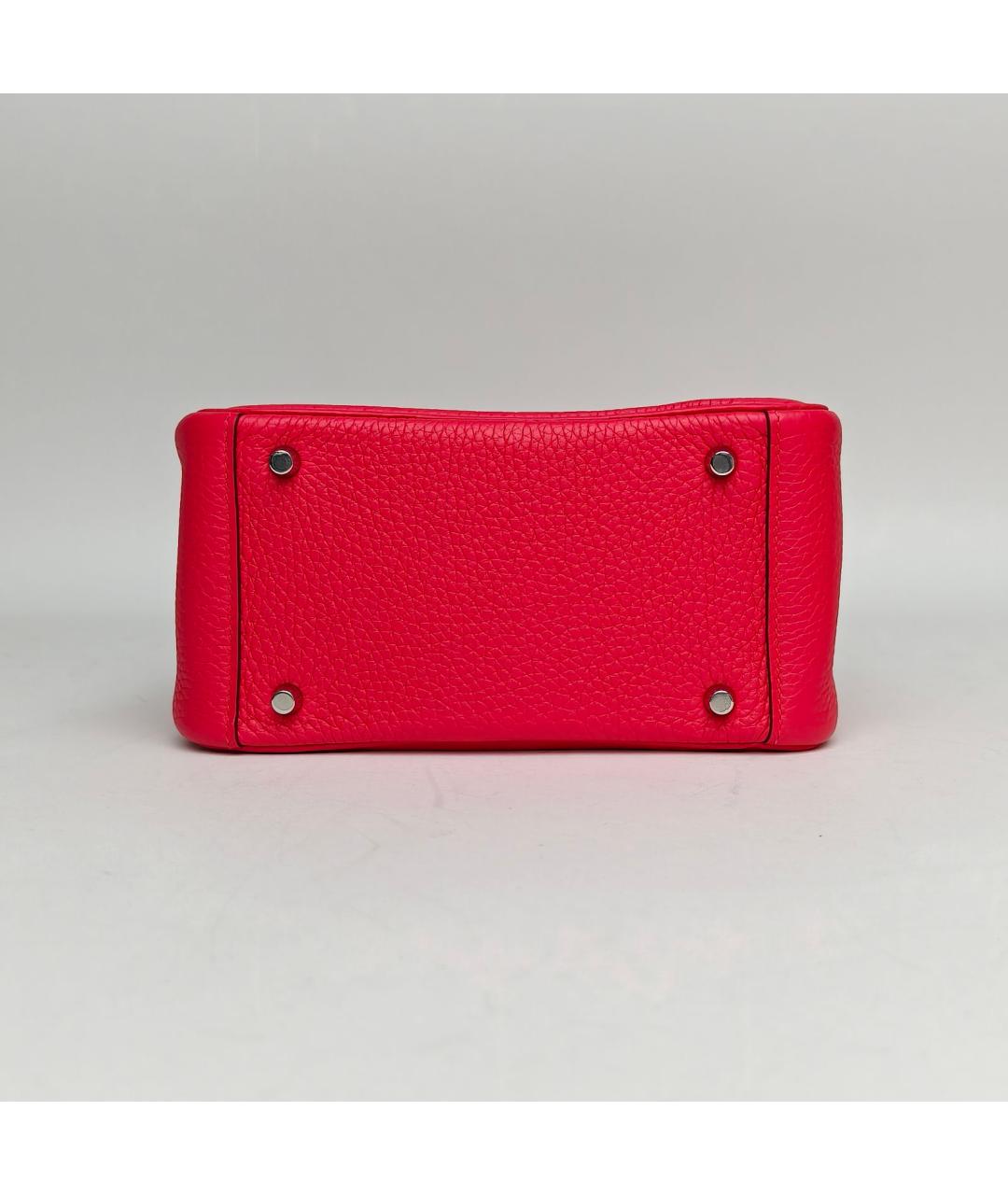 HERMES Красная кожаная сумка с короткими ручками, фото 6