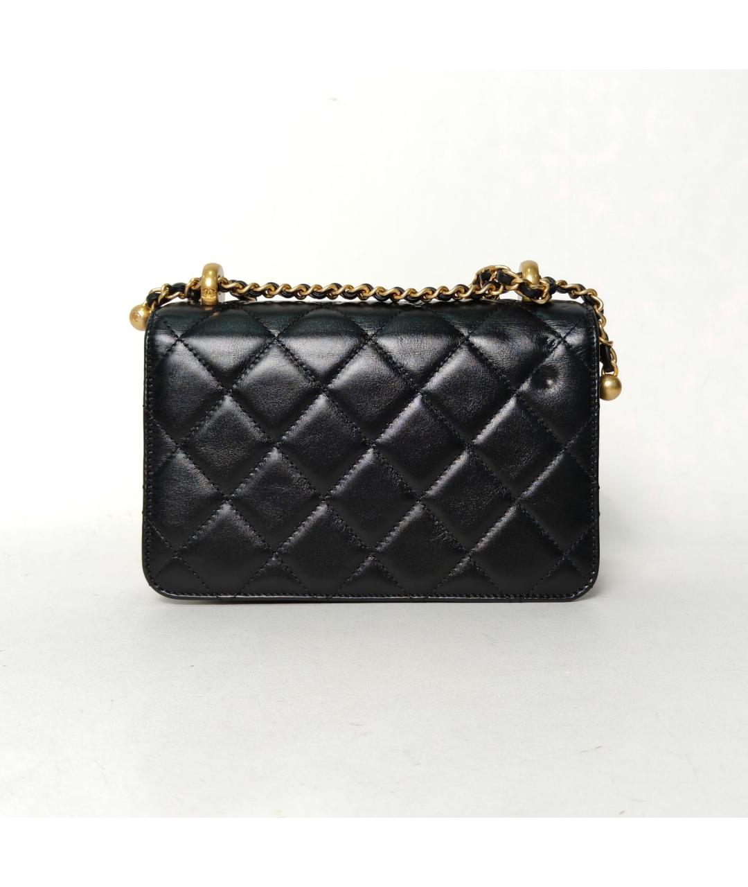 CHANEL Черная кожаная сумка через плечо, фото 4