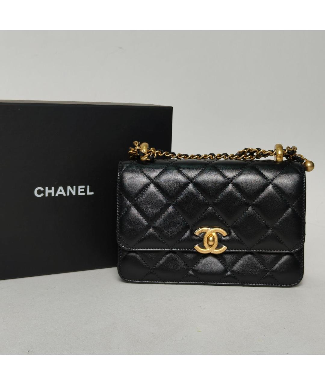 CHANEL Черная кожаная сумка через плечо, фото 9