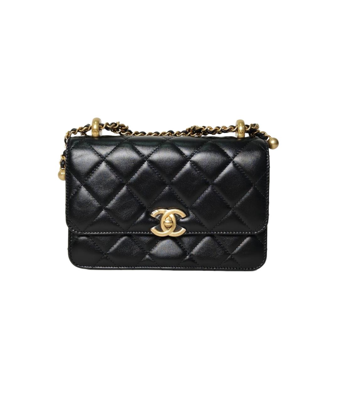 CHANEL Черная кожаная сумка через плечо, фото 1