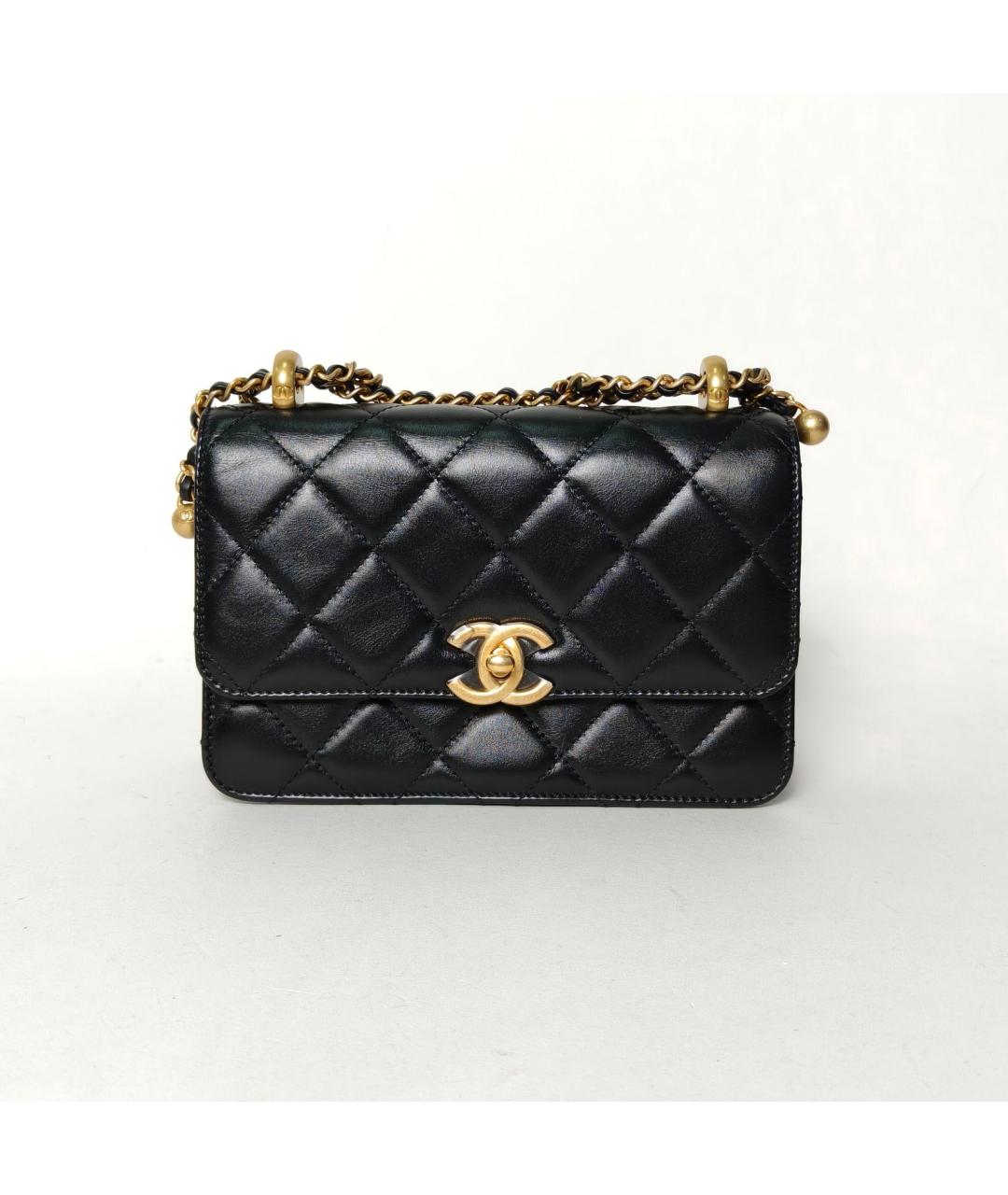 CHANEL Черная кожаная сумка через плечо, фото 2