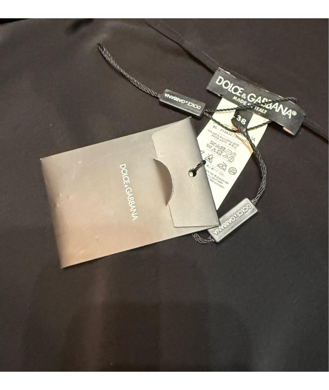 DOLCE&GABBANA Черная шелковая блузы, фото 4