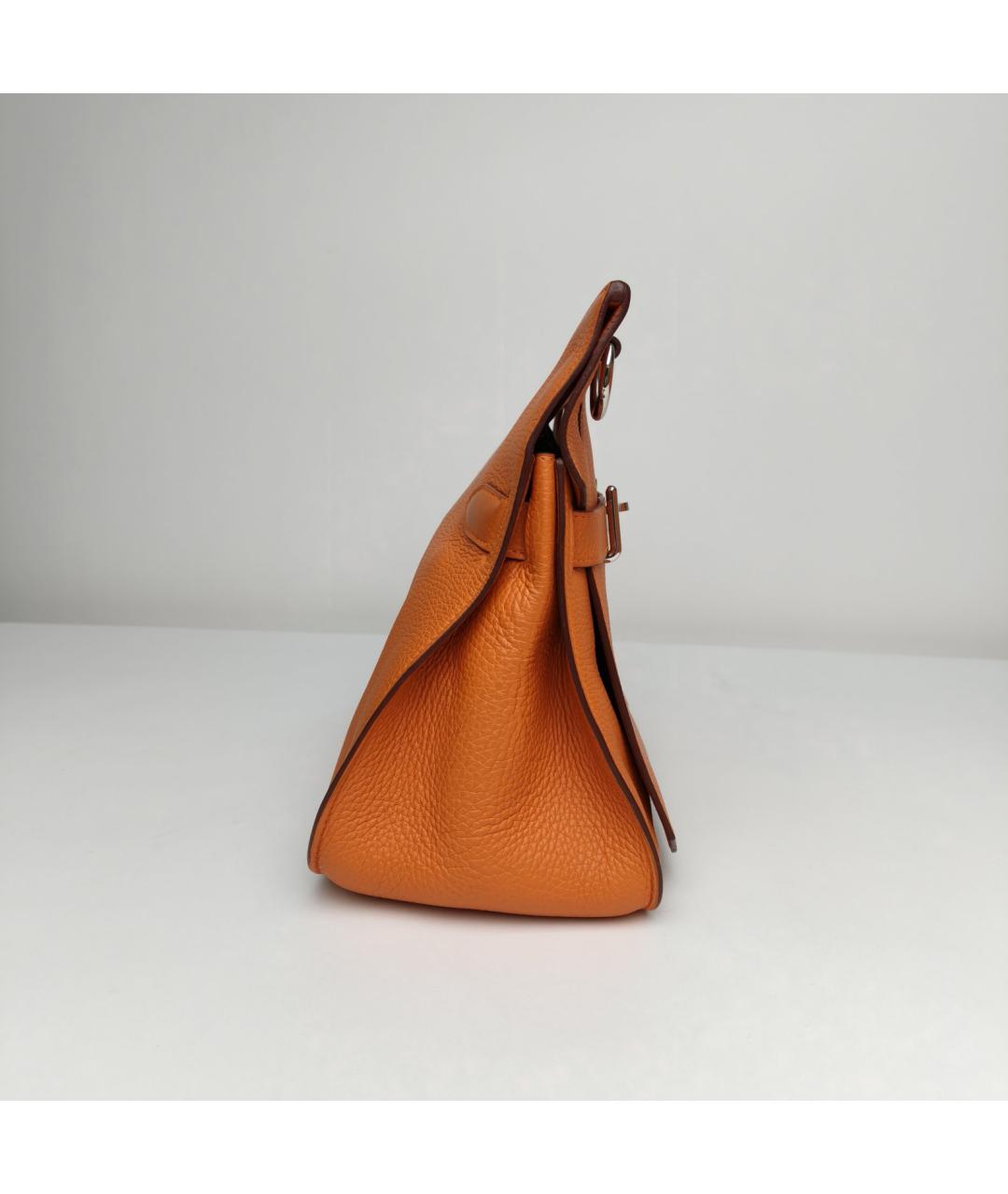 HERMES Оранжевая кожаная сумка через плечо, фото 5
