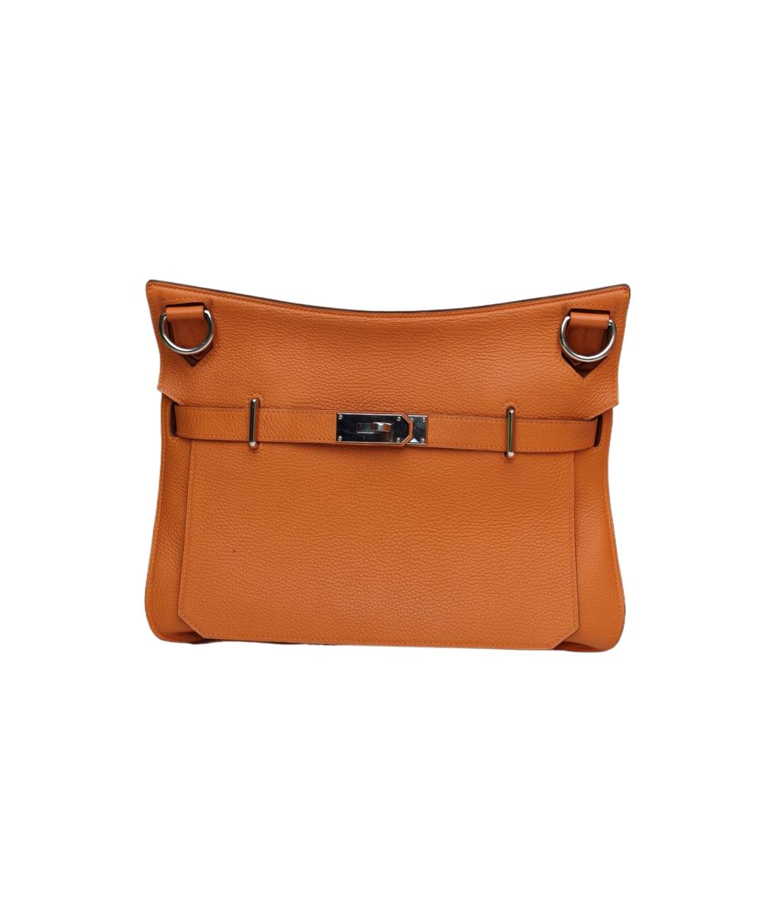 HERMES Оранжевая кожаная сумка через плечо, фото 1