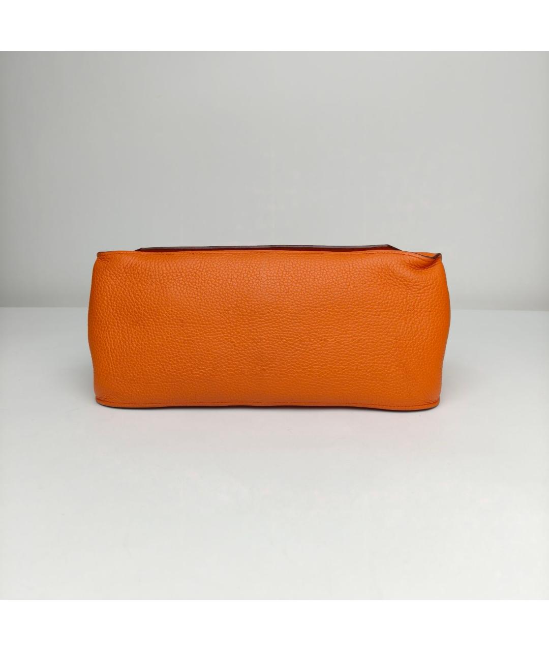 HERMES Оранжевая кожаная сумка через плечо, фото 6