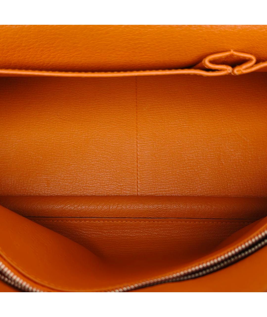 HERMES Оранжевая кожаная сумка через плечо, фото 8