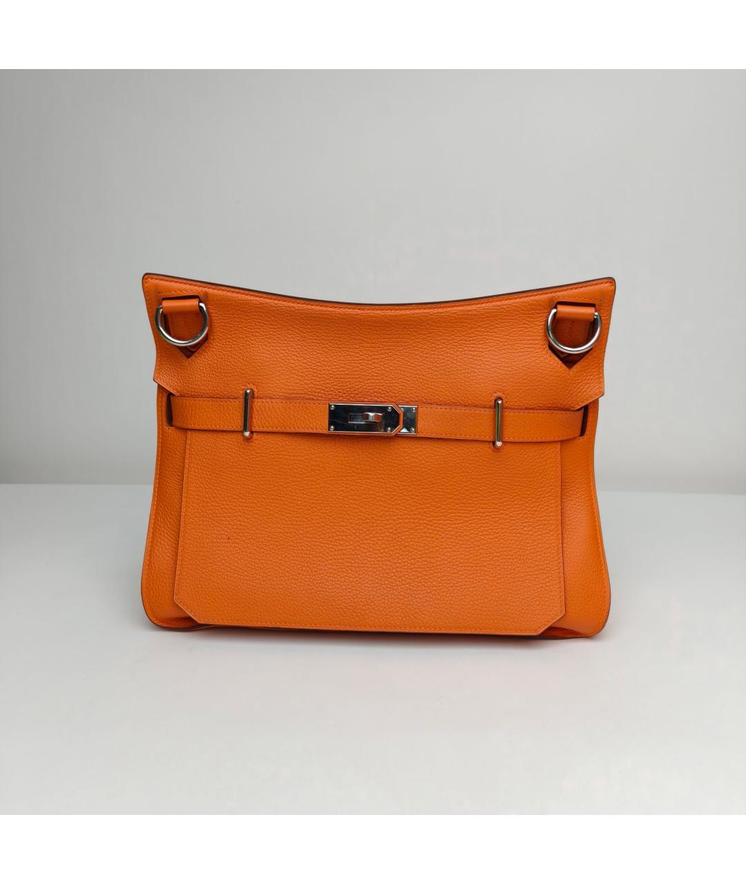 HERMES Оранжевая кожаная сумка через плечо, фото 2