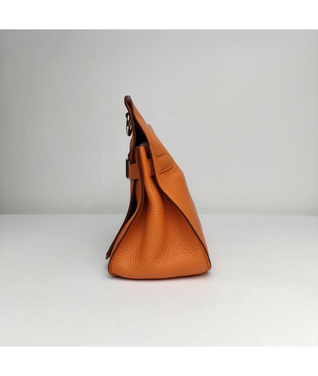 HERMES Оранжевая кожаная сумка через плечо, фото 3