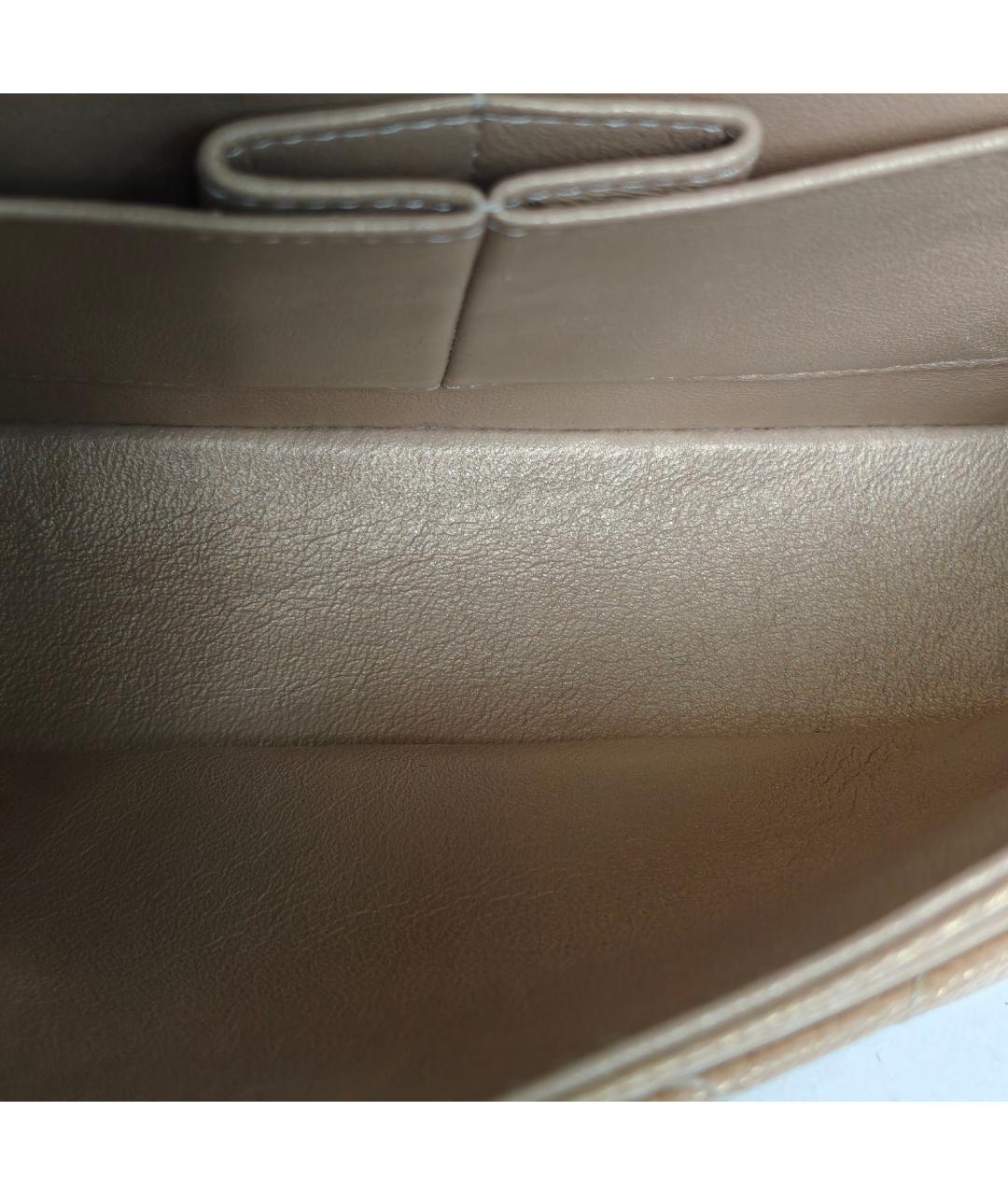 CHANEL Золотая кожаная сумка через плечо, фото 8