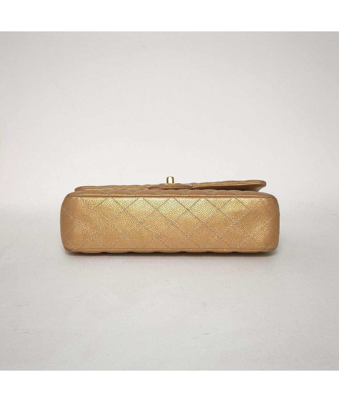 CHANEL Золотая кожаная сумка через плечо, фото 6