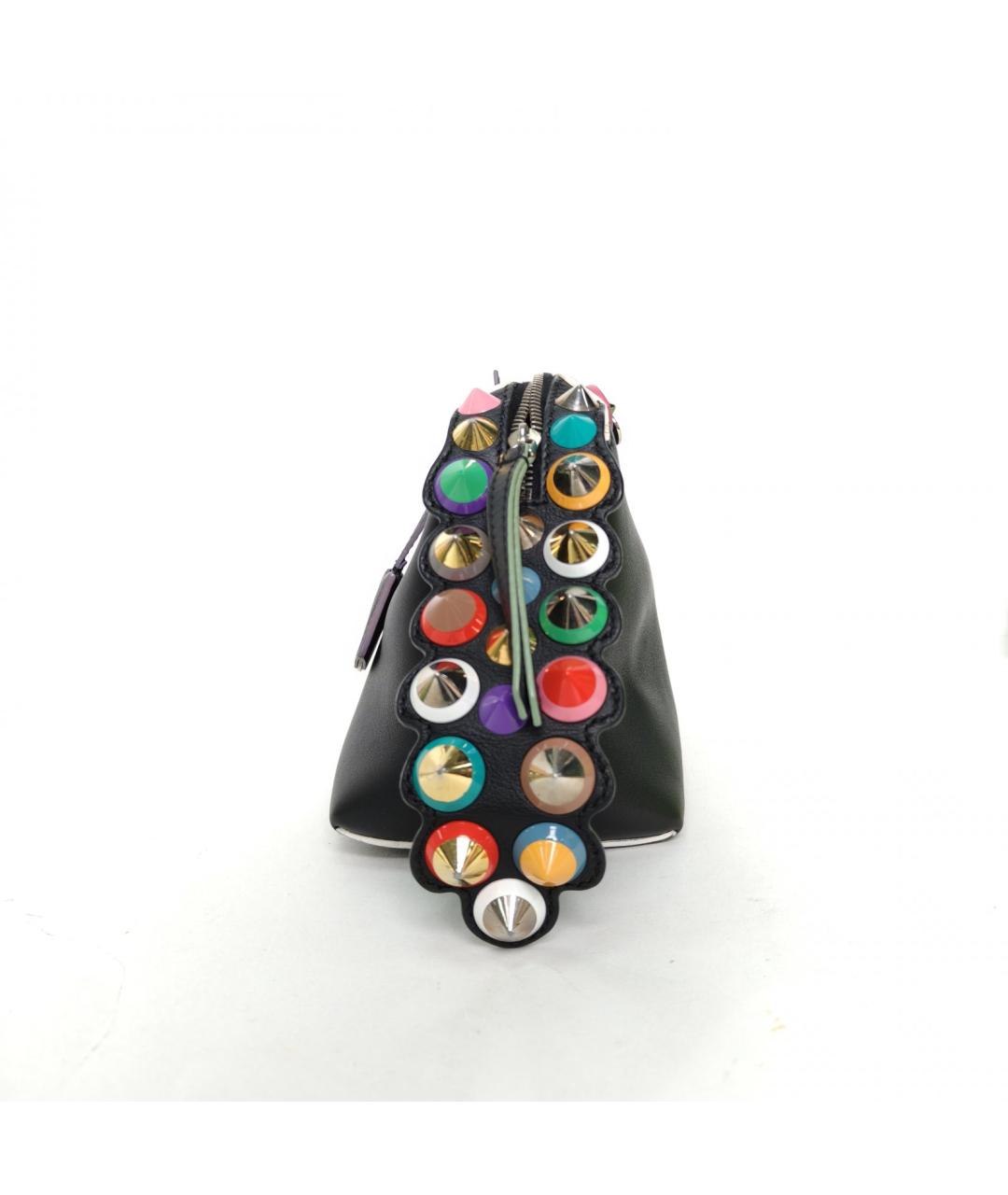 FENDI Черная кожаная сумка через плечо, фото 5