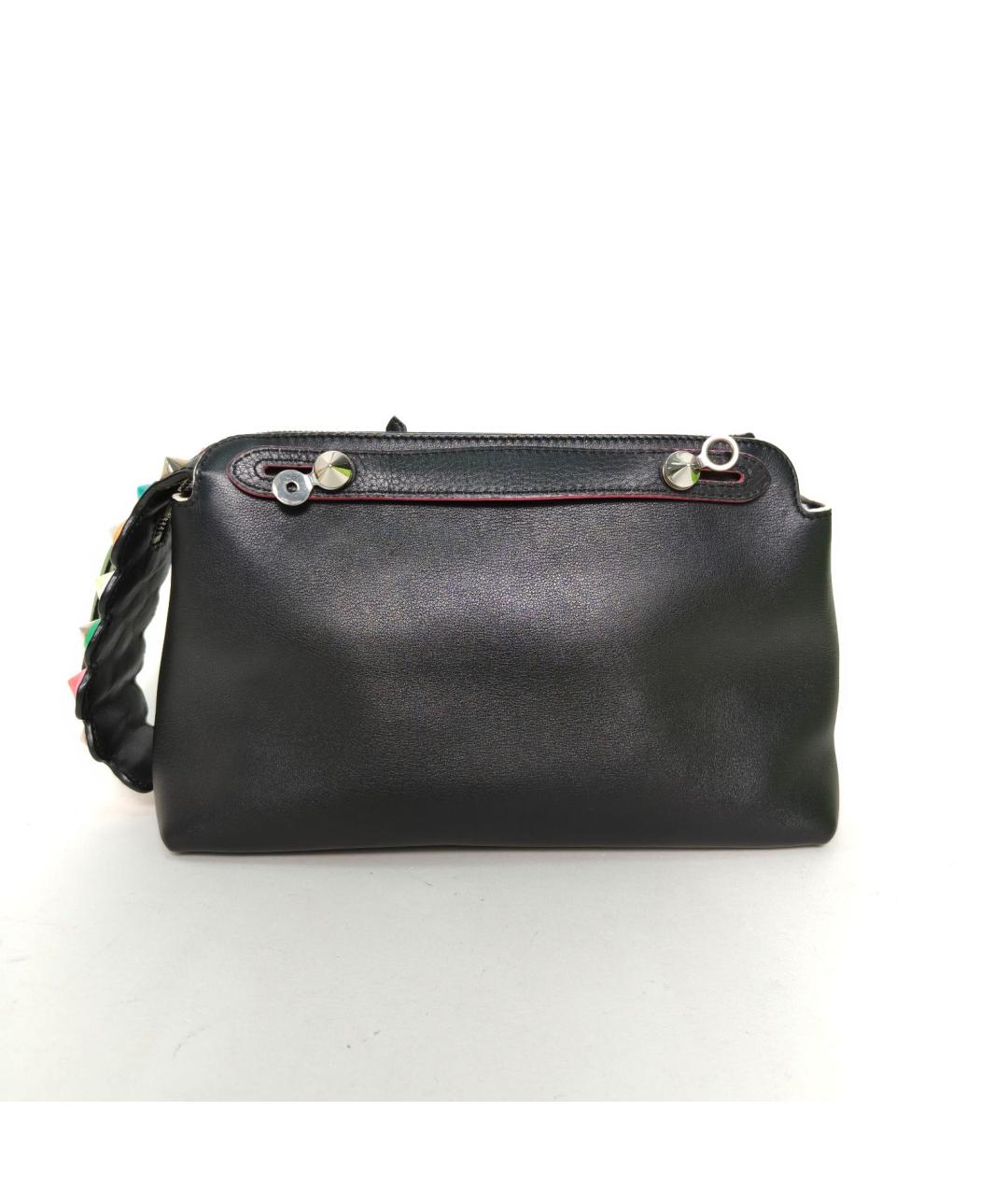 FENDI Черная кожаная сумка через плечо, фото 4