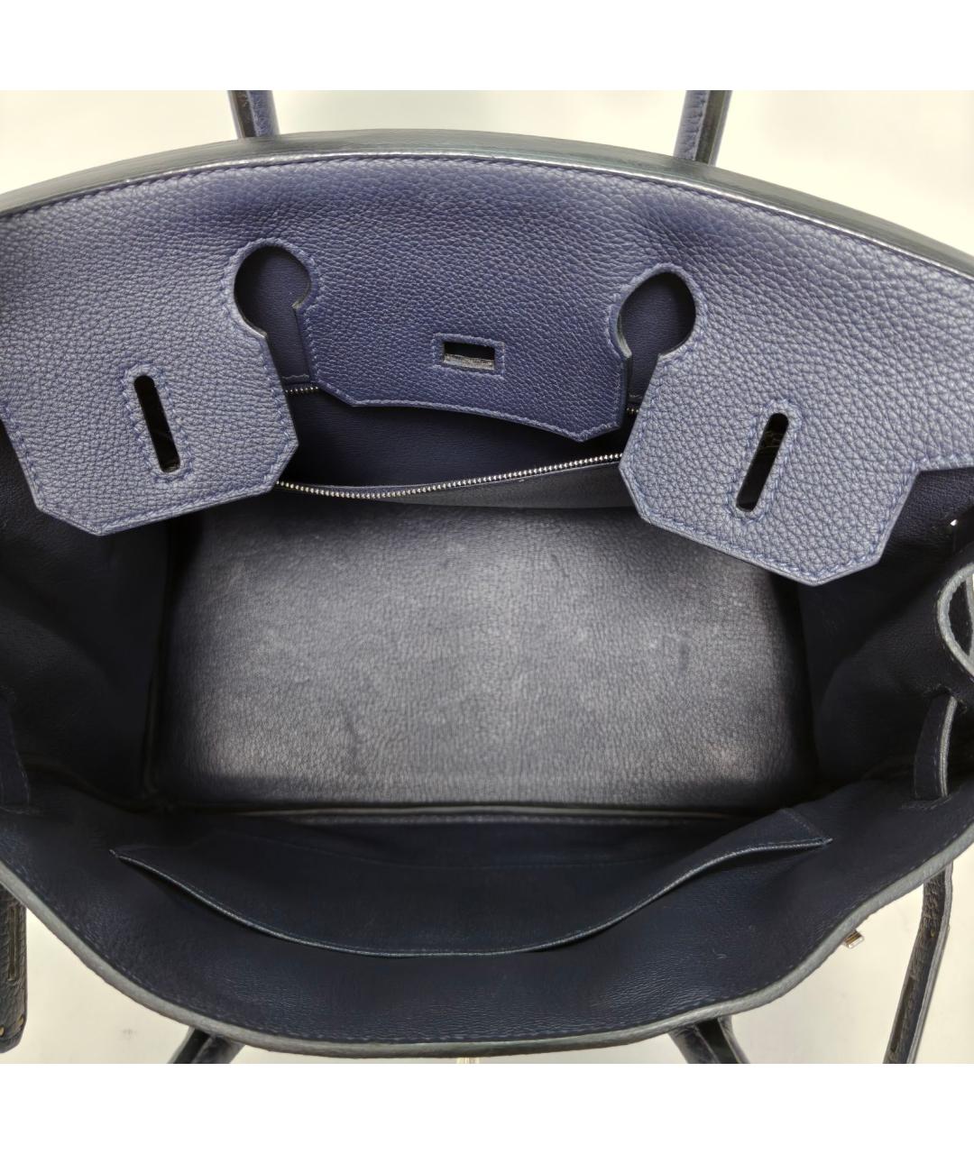 HERMES Темно-синяя кожаная сумка через плечо, фото 8