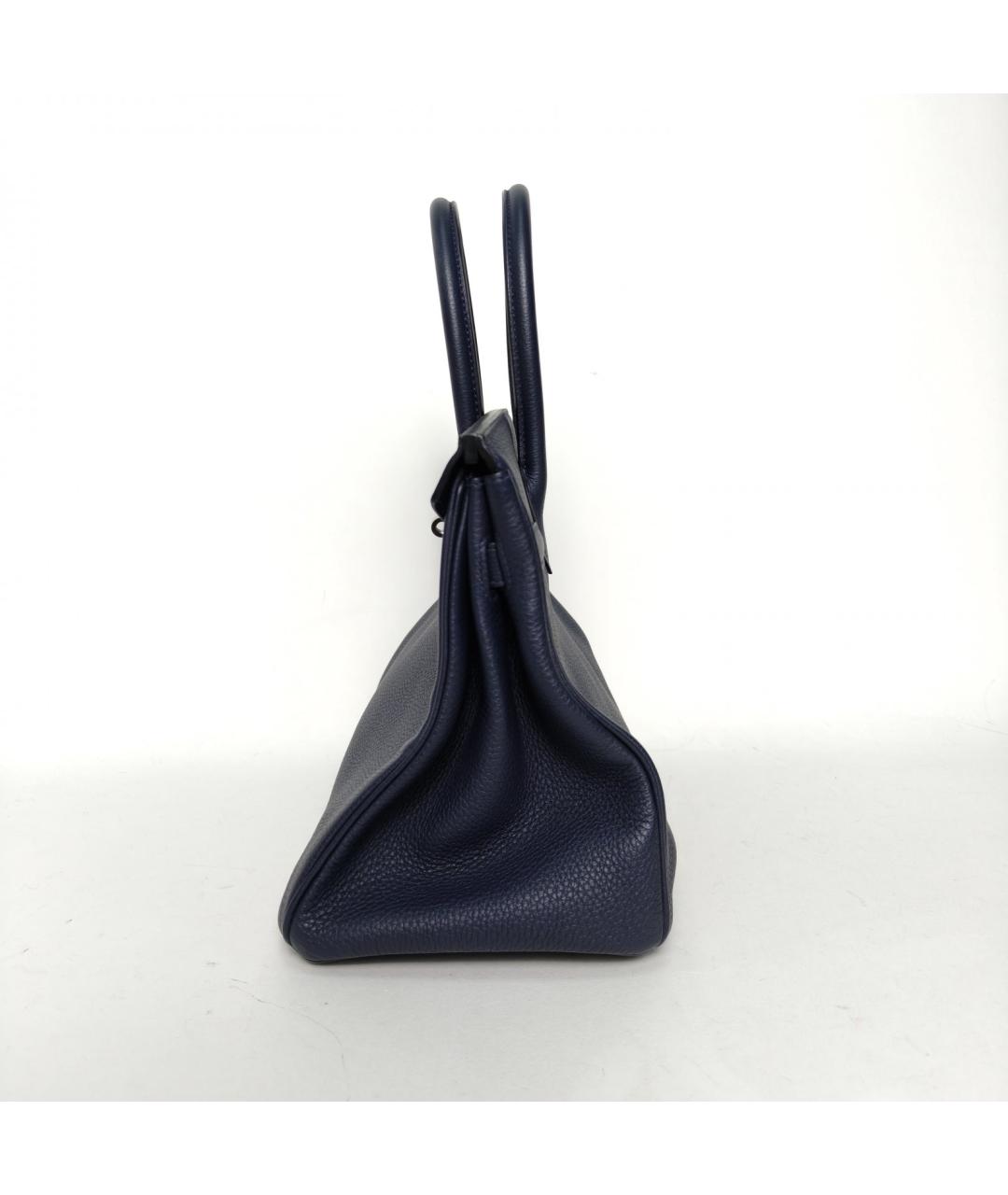 HERMES Темно-синяя кожаная сумка через плечо, фото 3