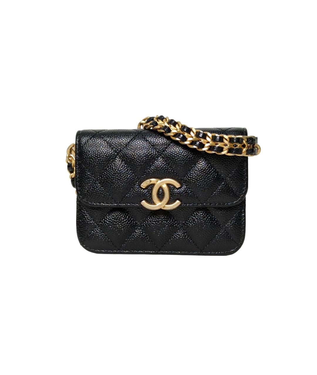 CHANEL Черная кожаная сумка через плечо, фото 1