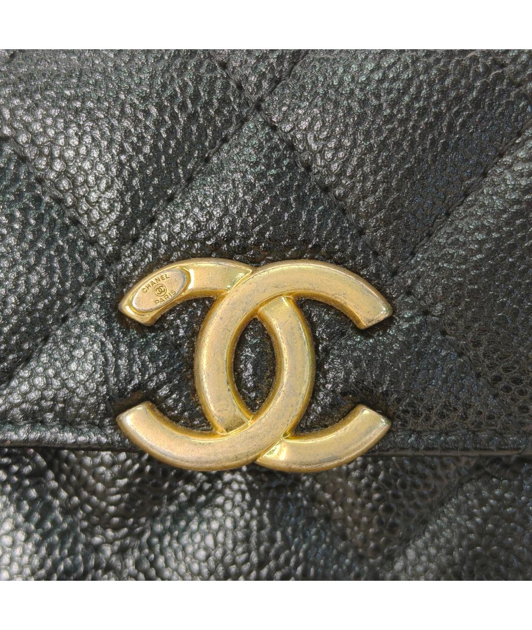 CHANEL Черная кожаная сумка через плечо, фото 7