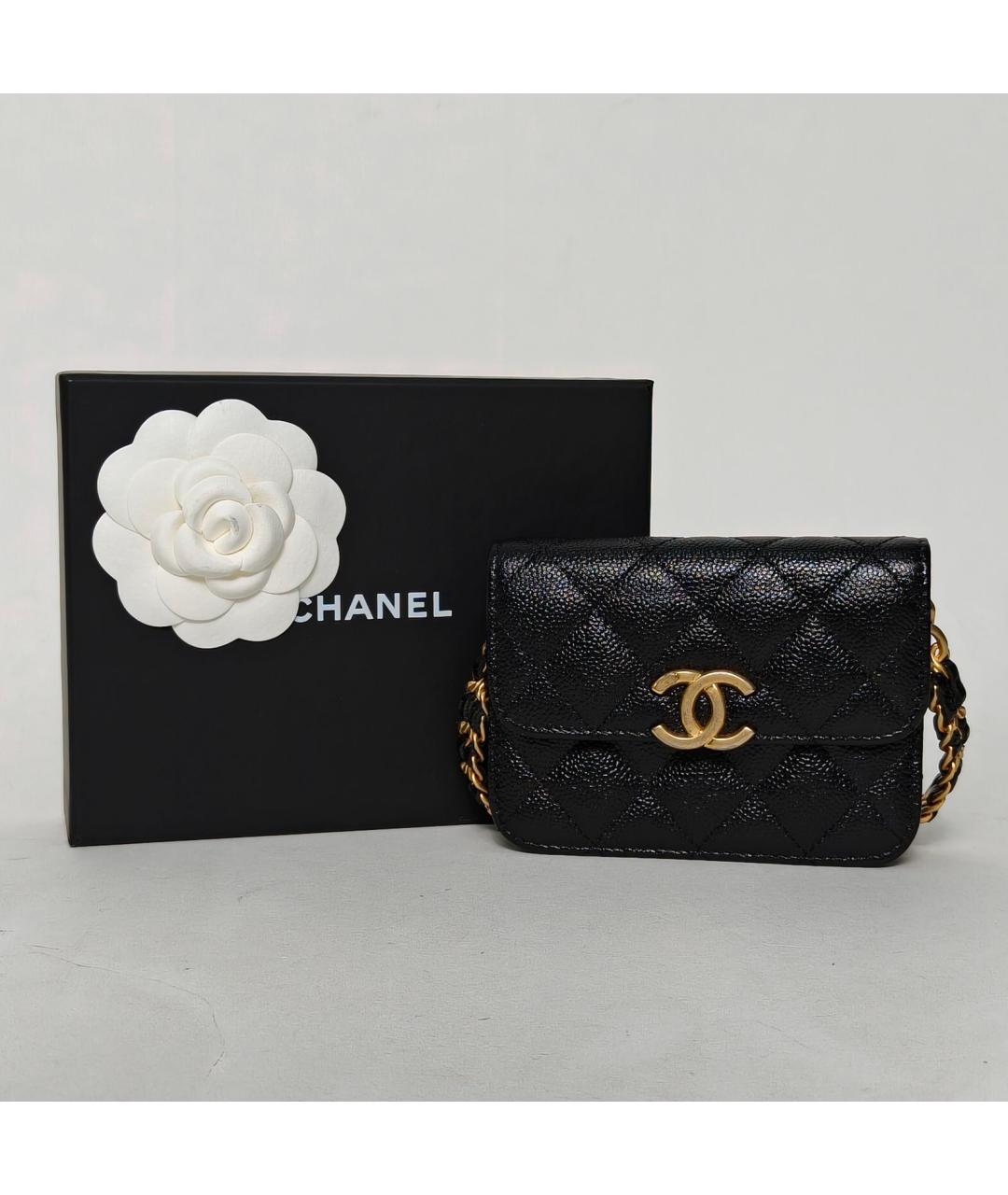 CHANEL Черная кожаная сумка через плечо, фото 9