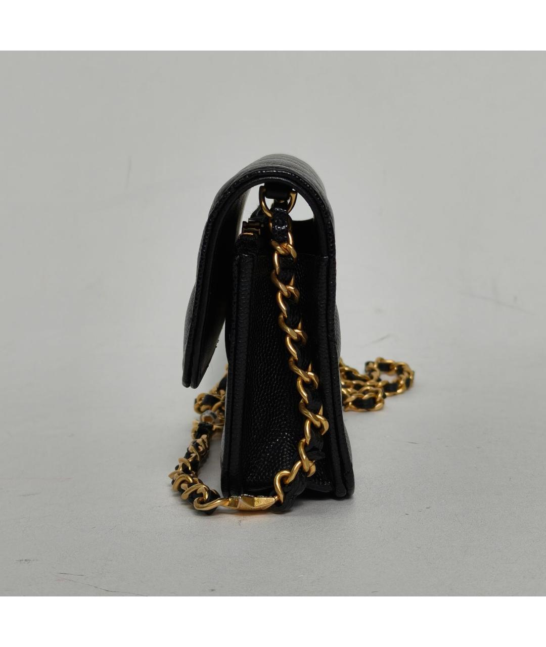 CHANEL Черная кожаная сумка через плечо, фото 3