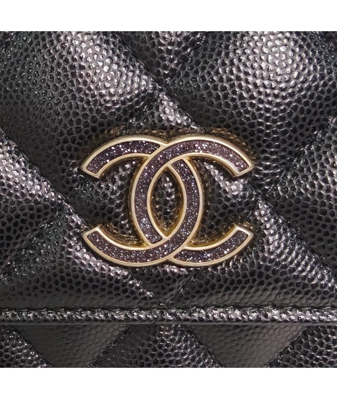 CHANEL Черная кожаная сумка через плечо, фото 7