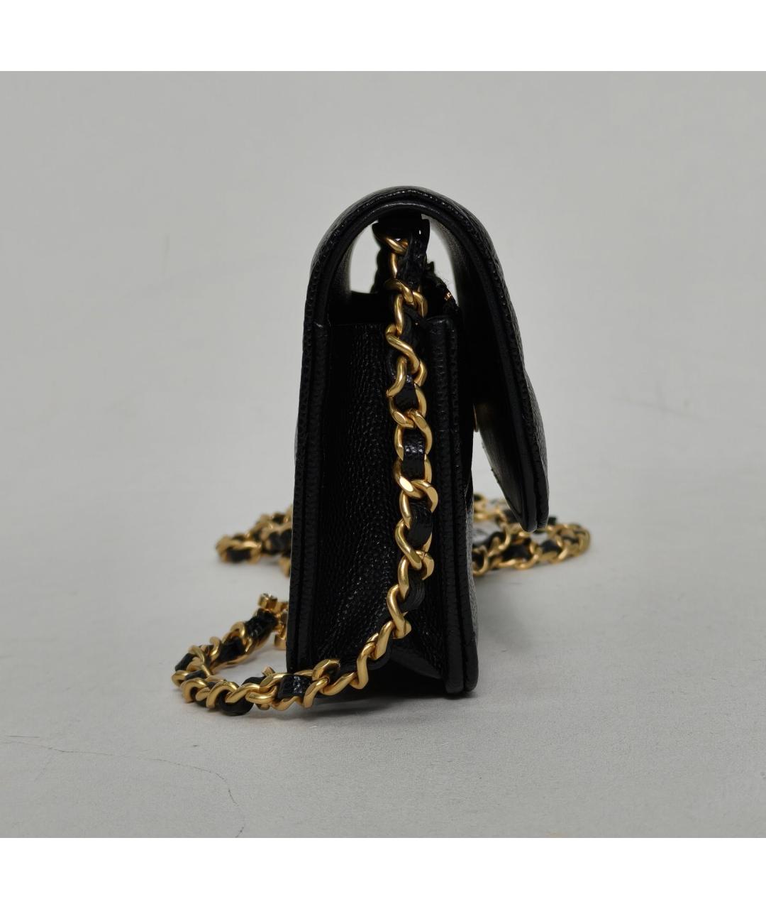 CHANEL Черная кожаная сумка через плечо, фото 5