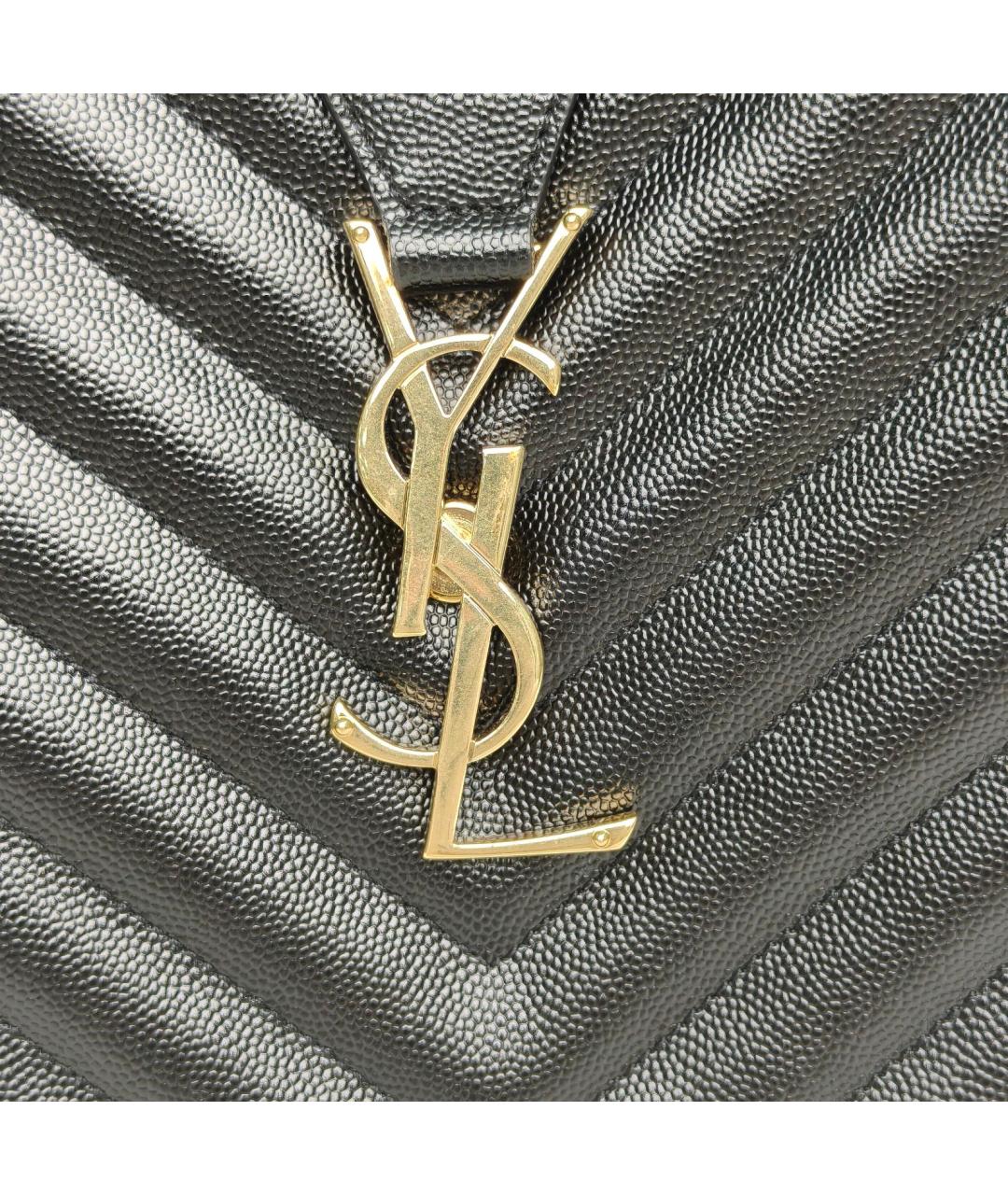 SAINT LAURENT Черная кожаная сумка через плечо, фото 8