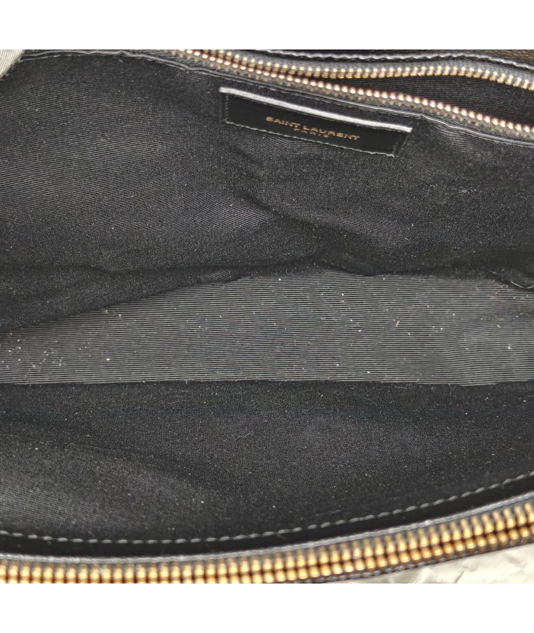 SAINT LAURENT Черная кожаная сумка через плечо, фото 7