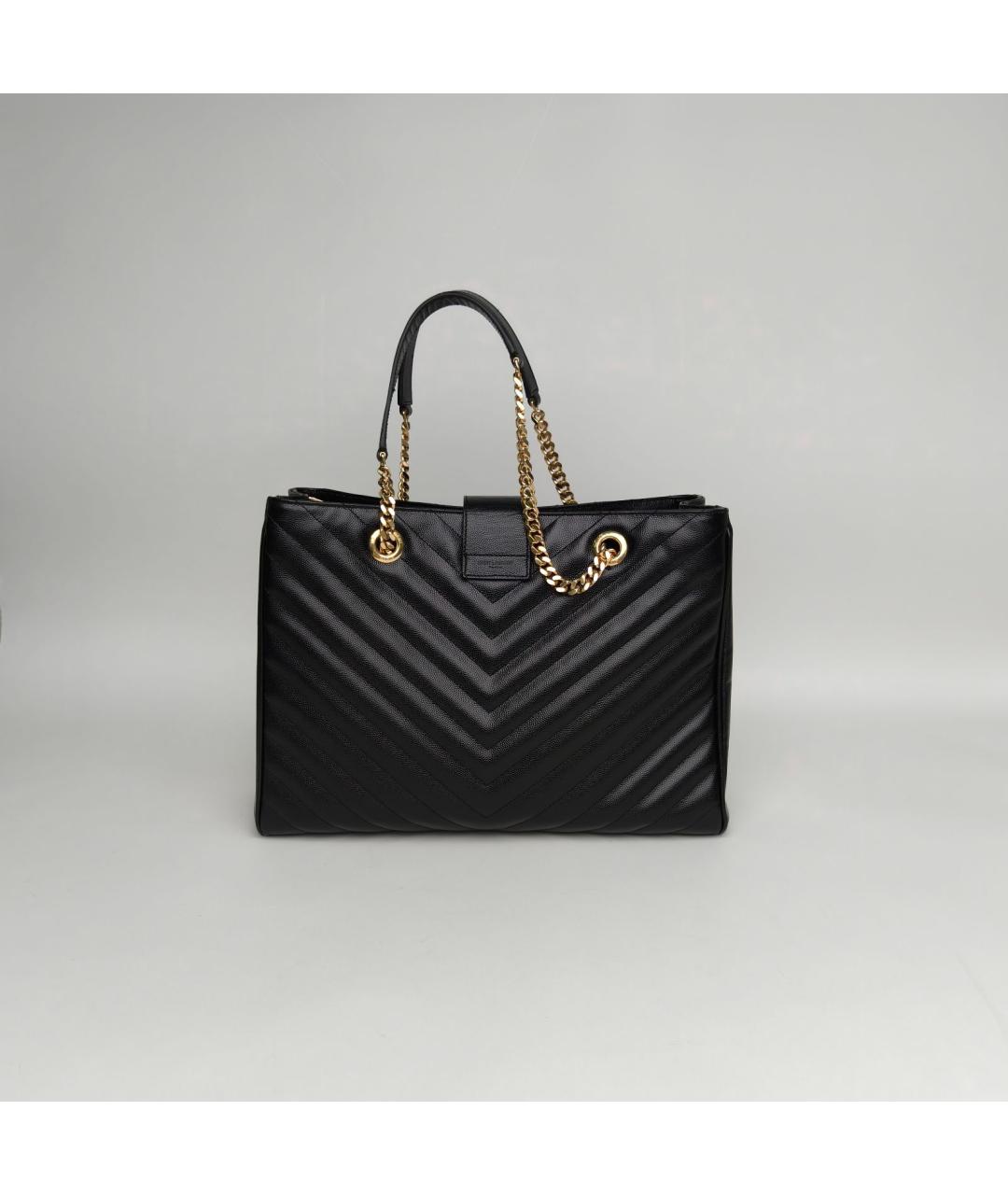 SAINT LAURENT Черная кожаная сумка через плечо, фото 4