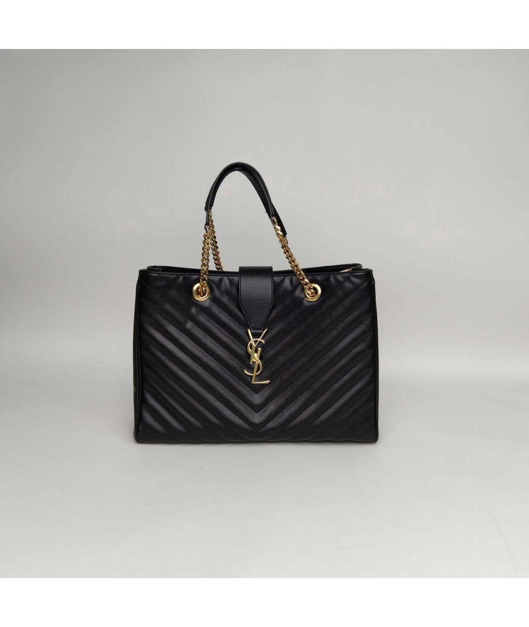 SAINT LAURENT Черная кожаная сумка через плечо, фото 9