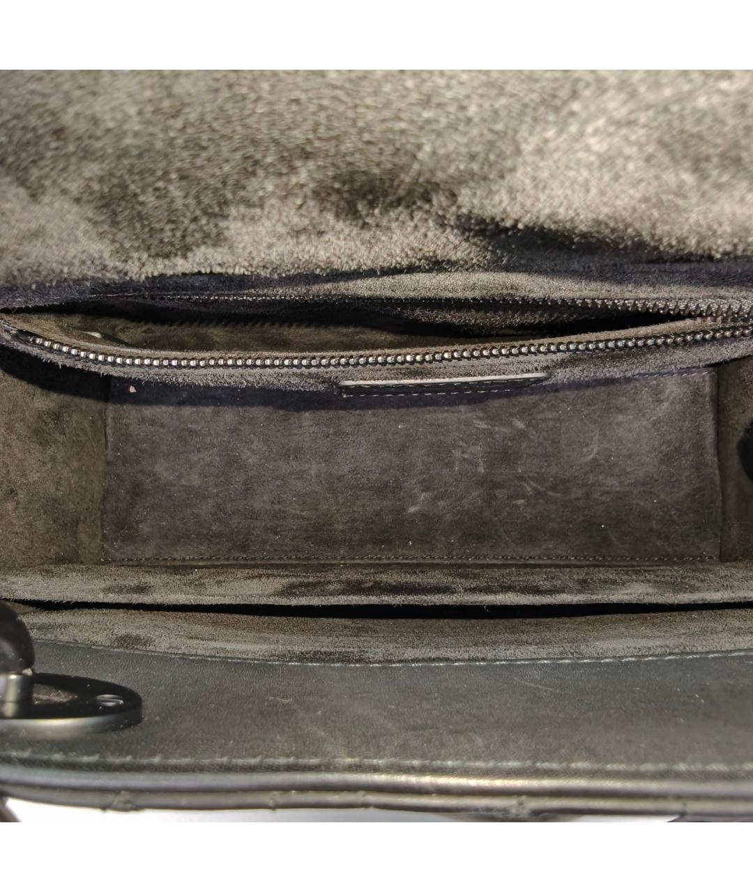 CHRISTIAN DIOR Черная кожаная сумка через плечо, фото 7