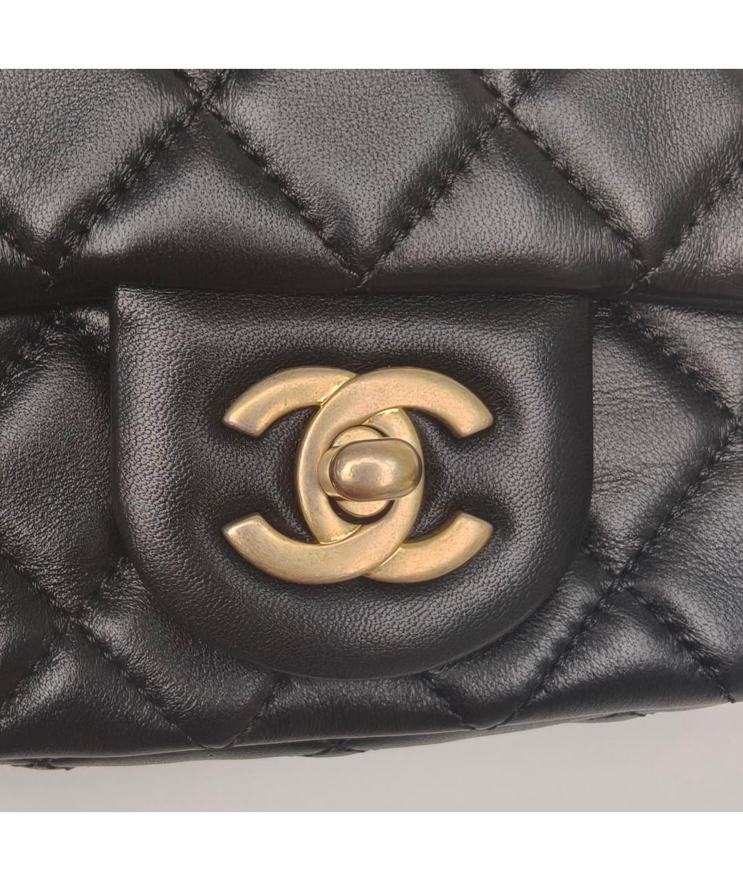 CHANEL Черная кожаная сумка через плечо, фото 7