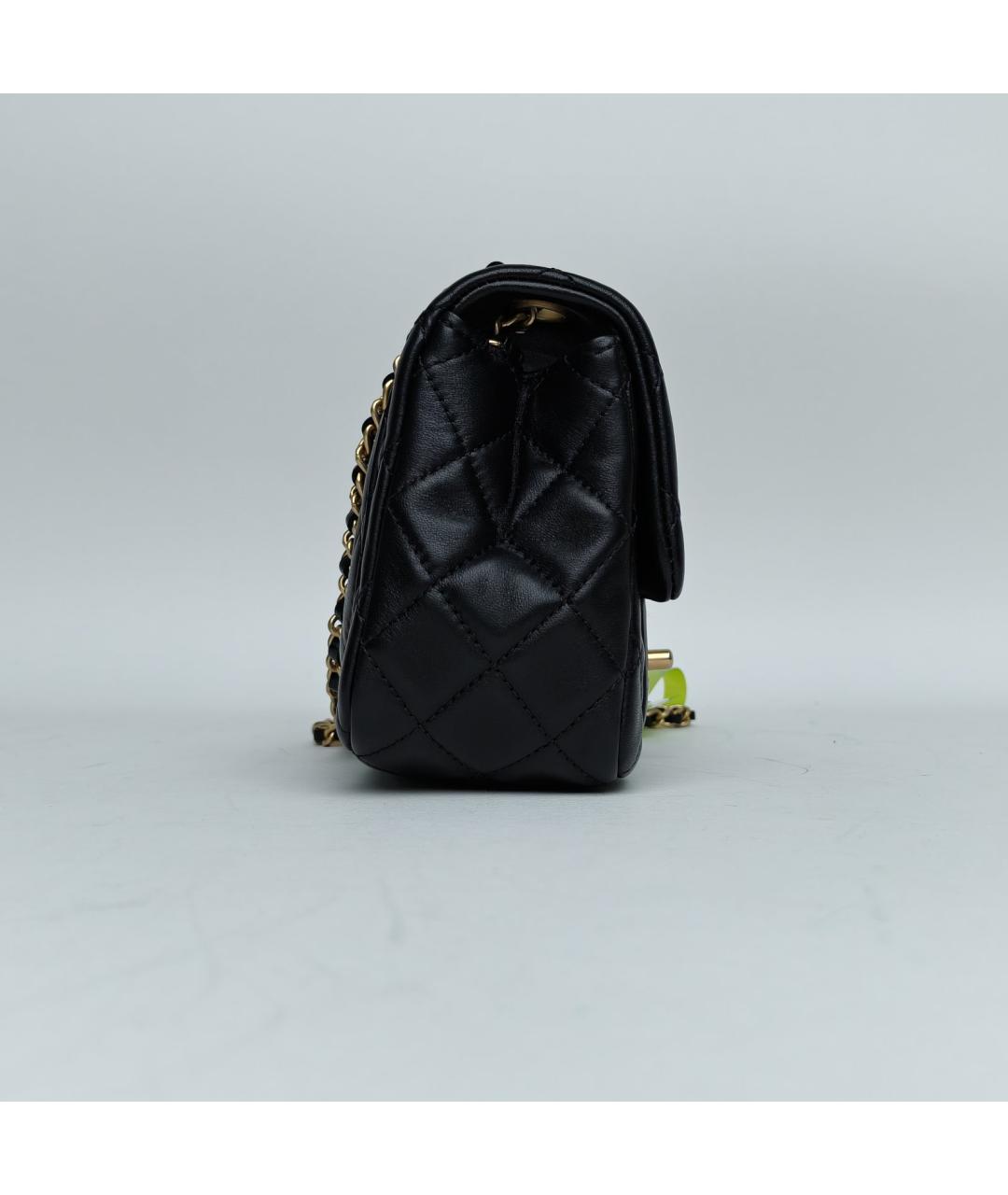CHANEL Черная кожаная сумка через плечо, фото 5