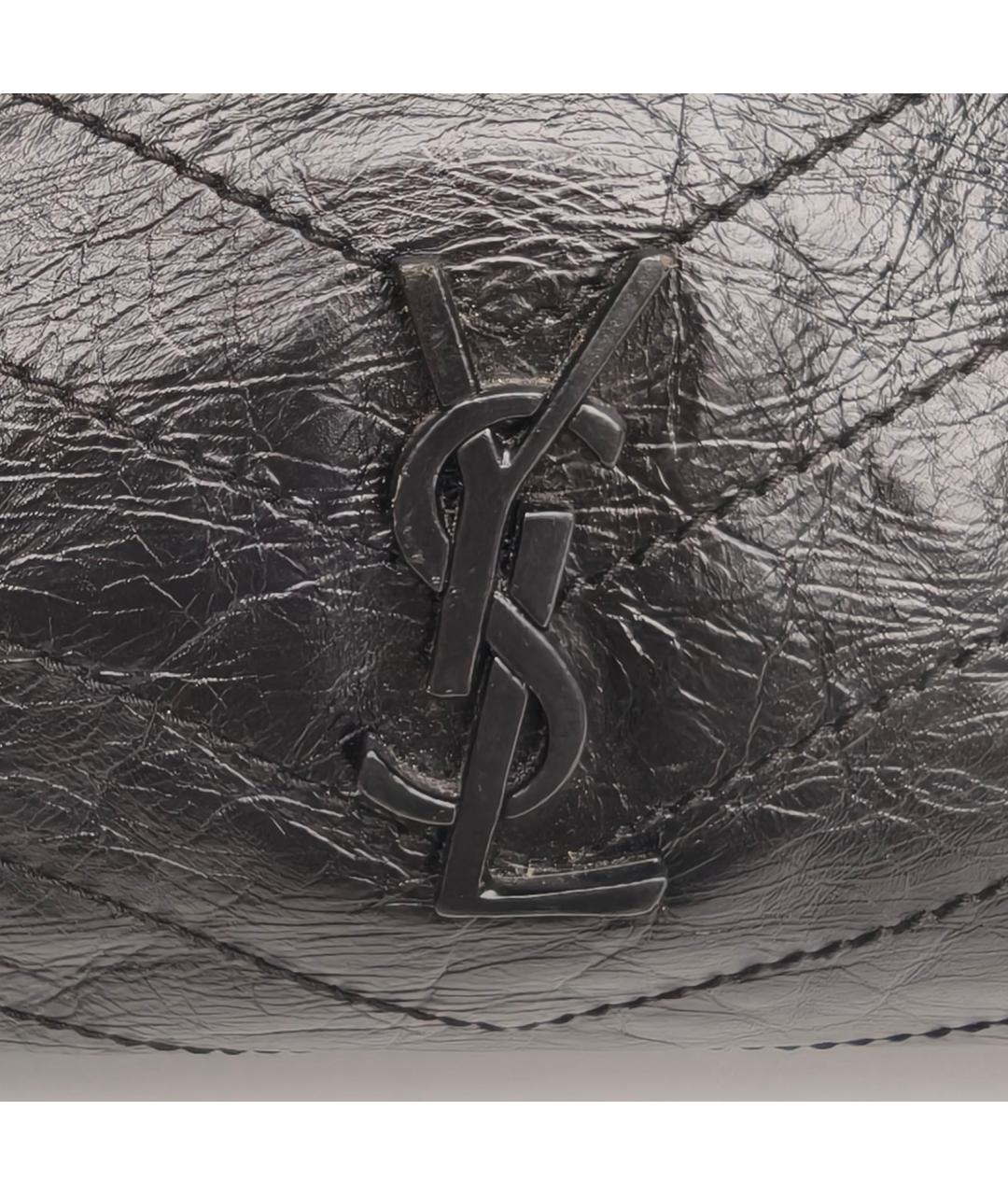 SAINT LAURENT Черная кожаная сумка через плечо, фото 7