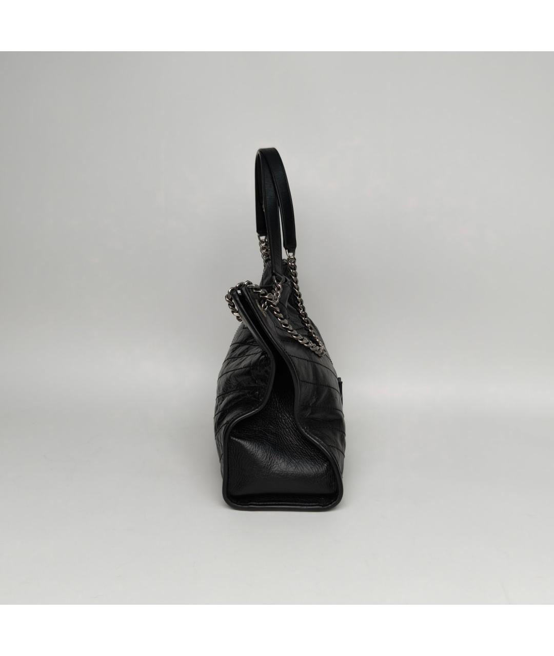 SAINT LAURENT Черная кожаная сумка через плечо, фото 5