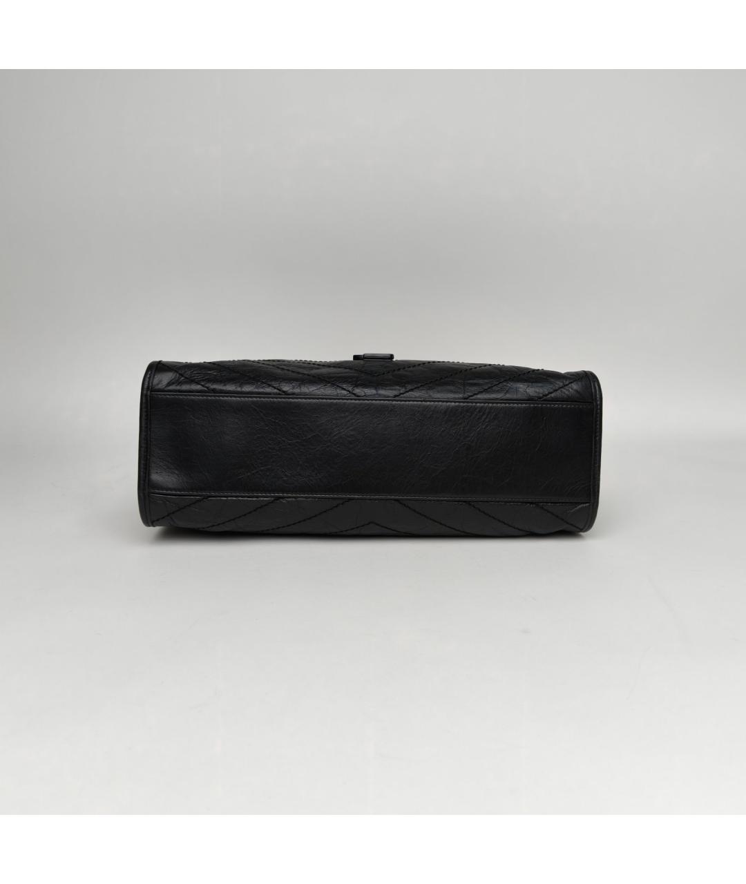 SAINT LAURENT Черная кожаная сумка через плечо, фото 6