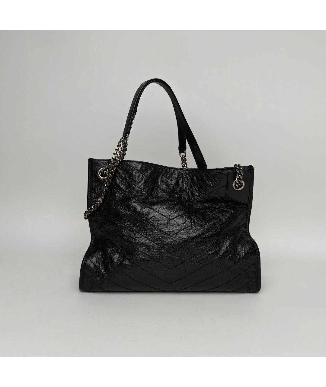 SAINT LAURENT Черная кожаная сумка через плечо, фото 4