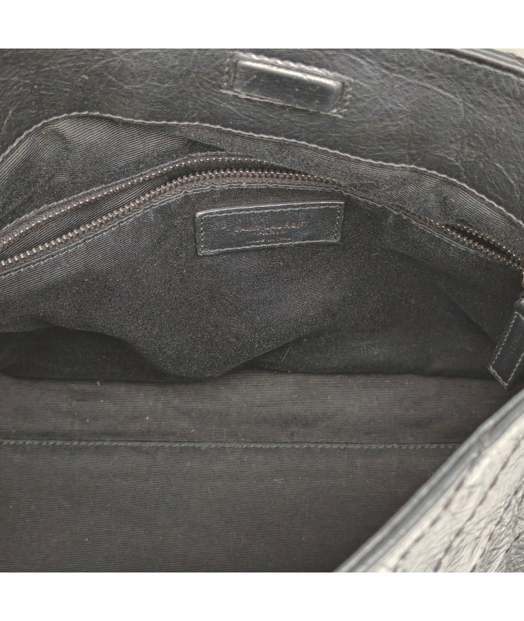 SAINT LAURENT Черная кожаная сумка через плечо, фото 8