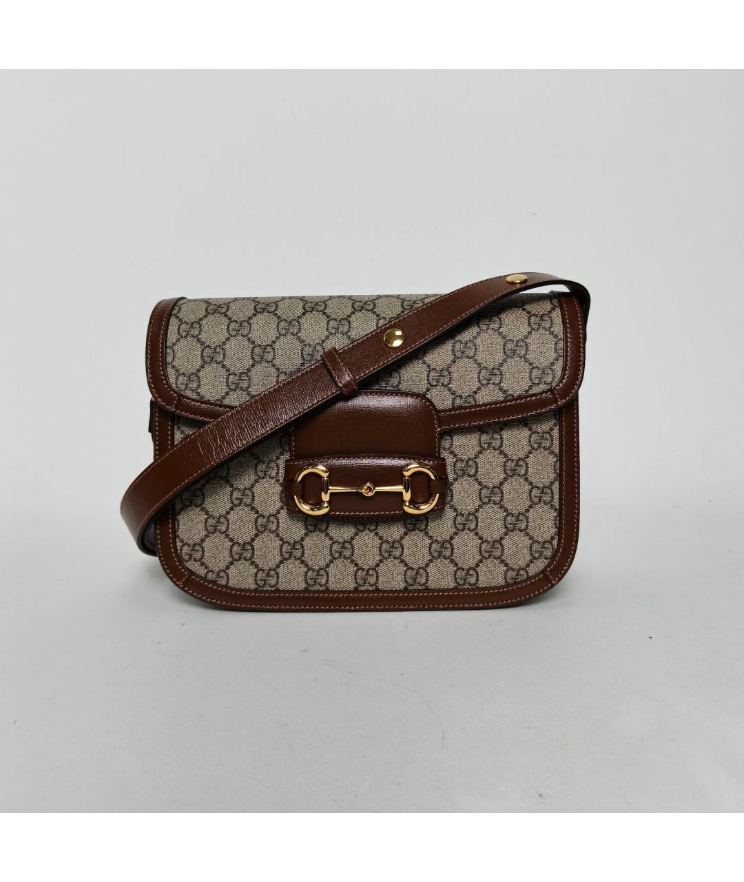 GUCCI Коричневая тканевая сумка через плечо, фото 9