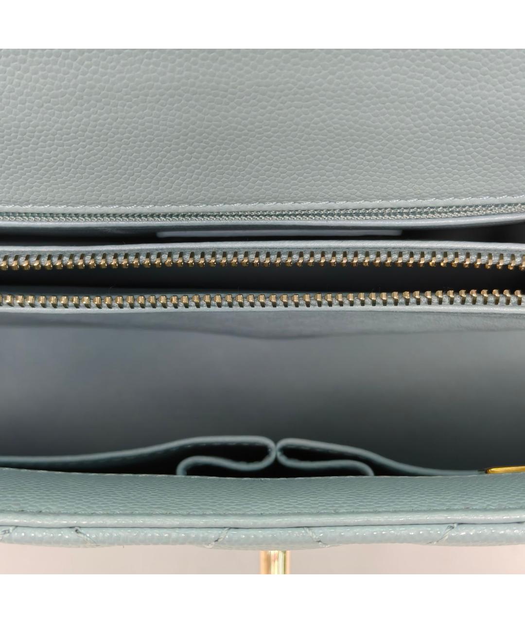 CHANEL Голубая кожаная сумка через плечо, фото 8