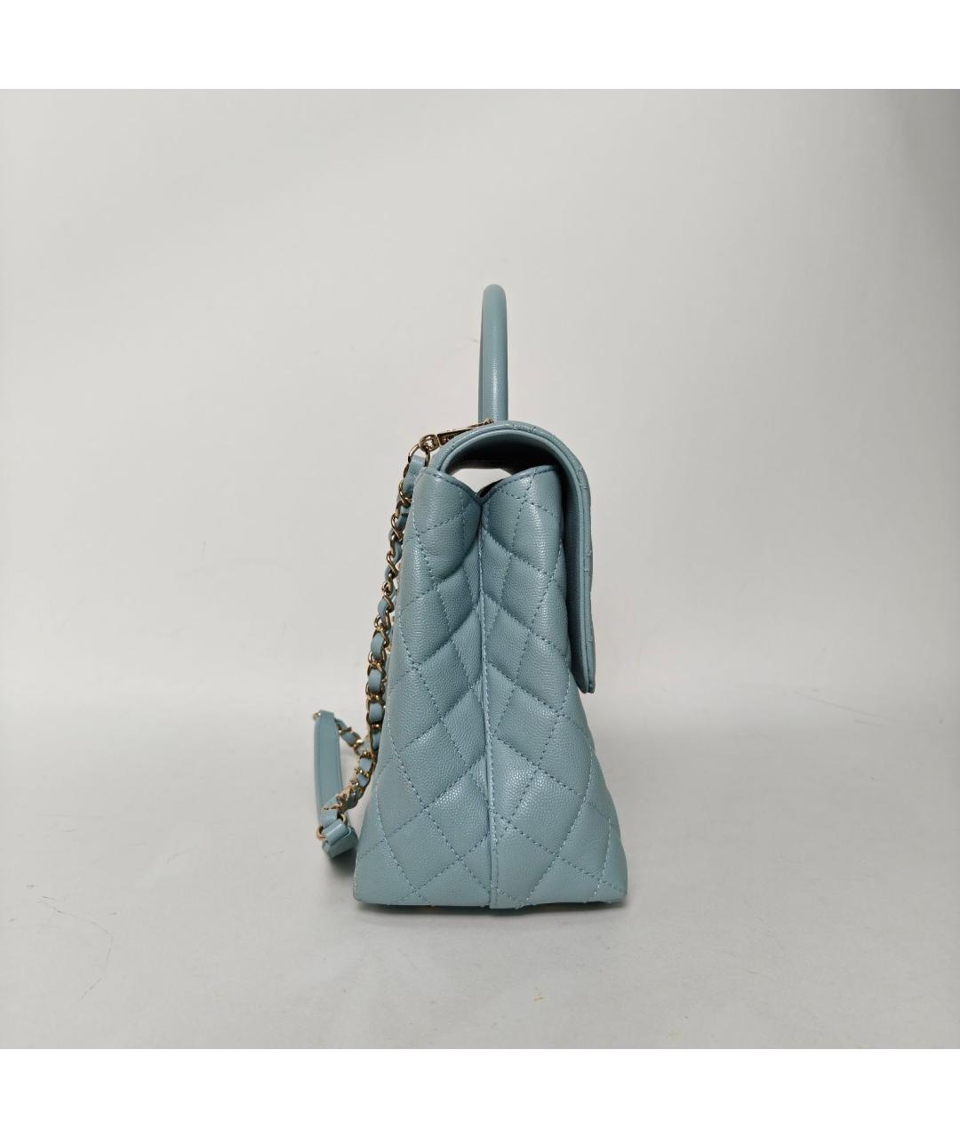 CHANEL Голубая кожаная сумка через плечо, фото 3