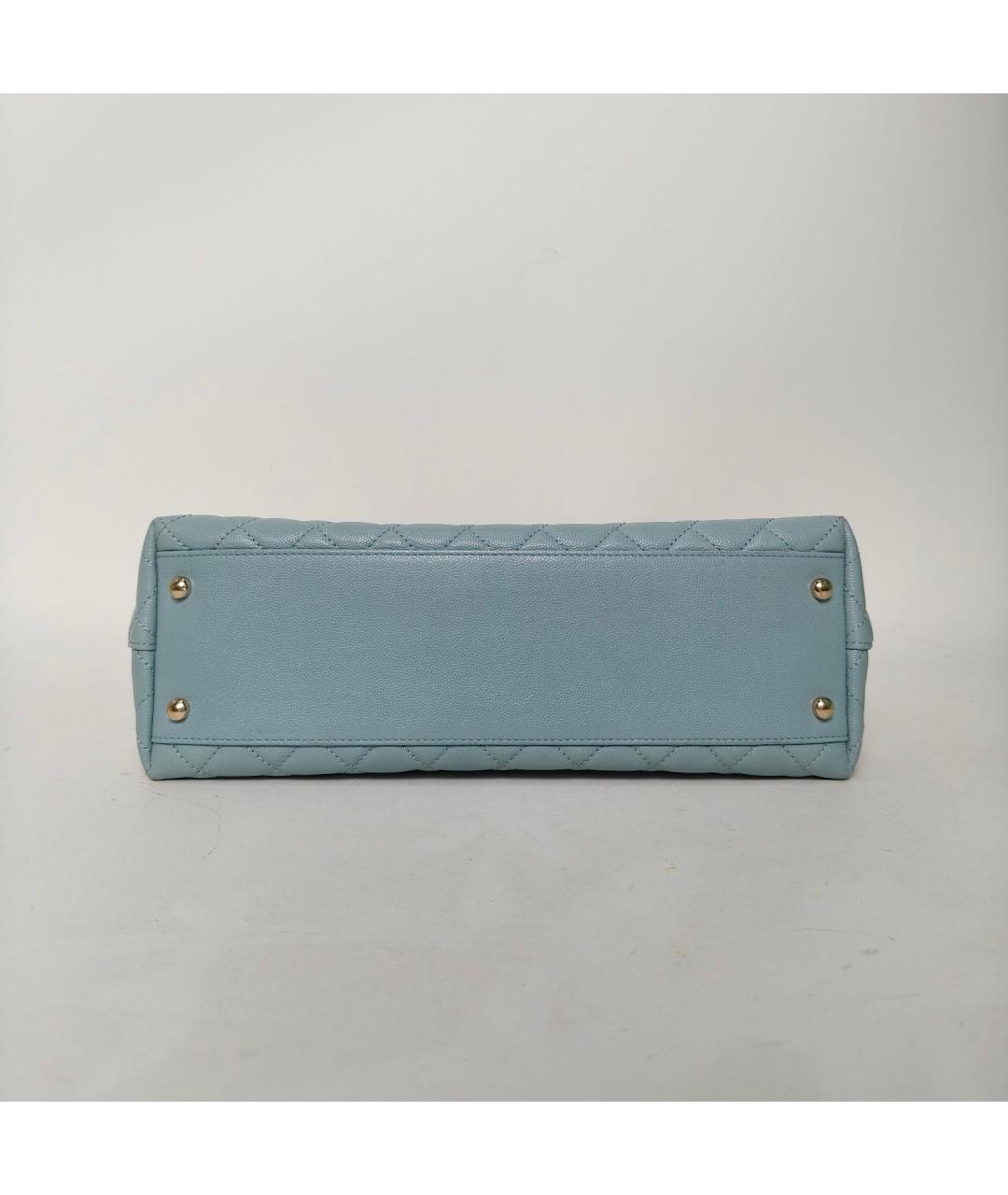 CHANEL Голубая кожаная сумка через плечо, фото 6