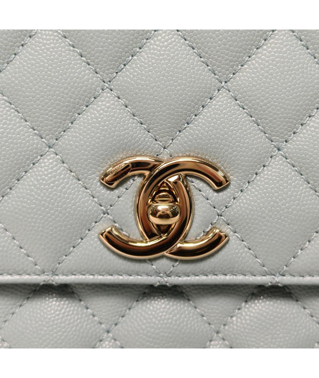 CHANEL Голубая кожаная сумка через плечо, фото 7