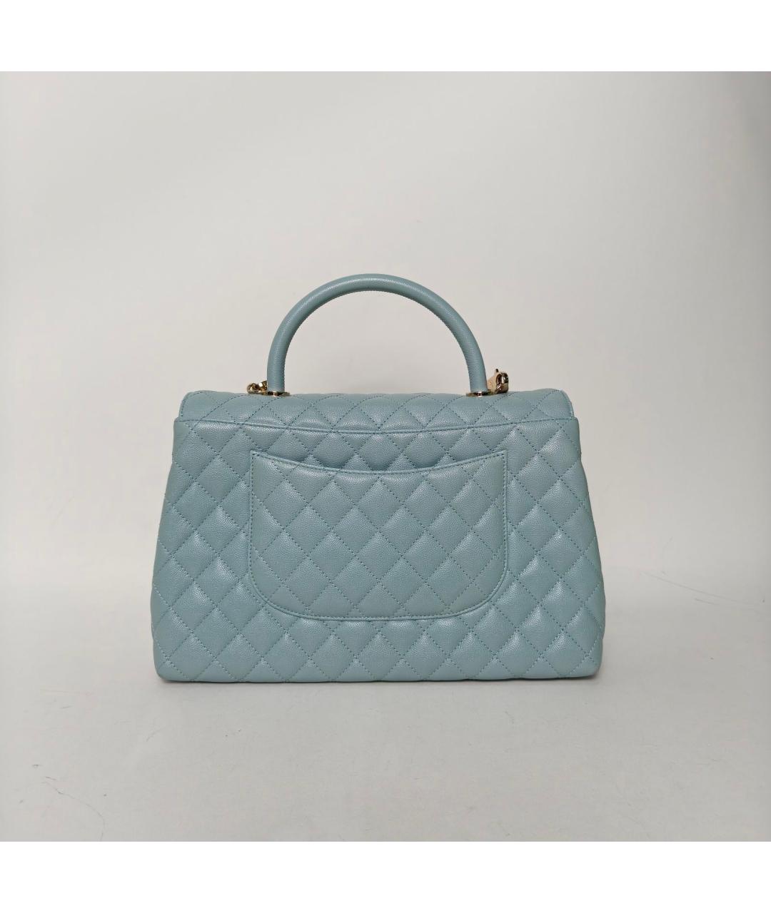 CHANEL Голубая кожаная сумка через плечо, фото 4