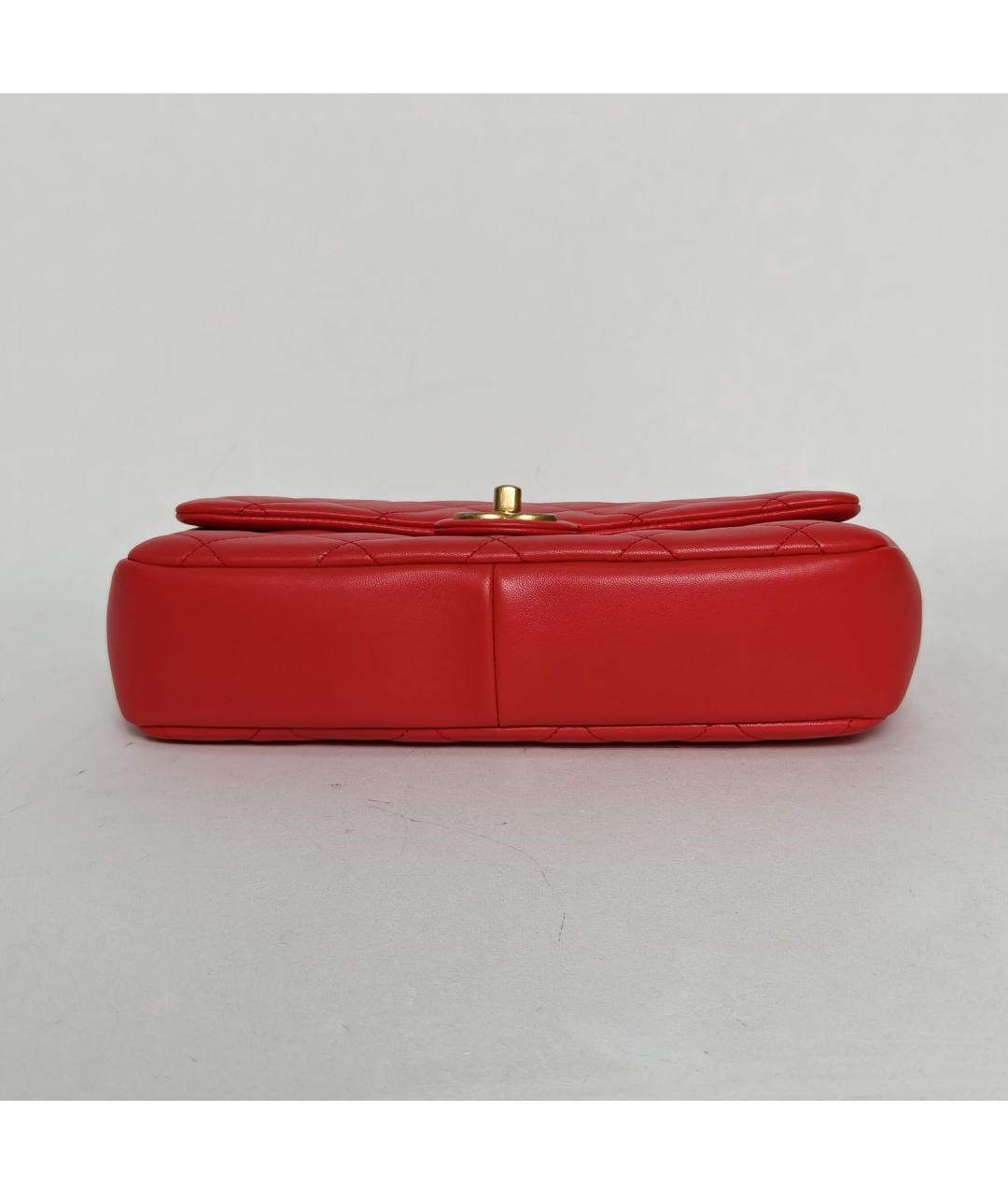 CHANEL Красная кожаная сумка с короткими ручками, фото 6