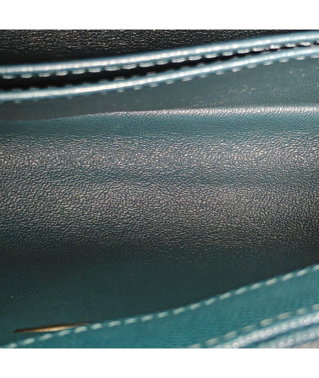 CHANEL Бирюзовая сумка с короткими ручками из экзотической кожи, фото 7