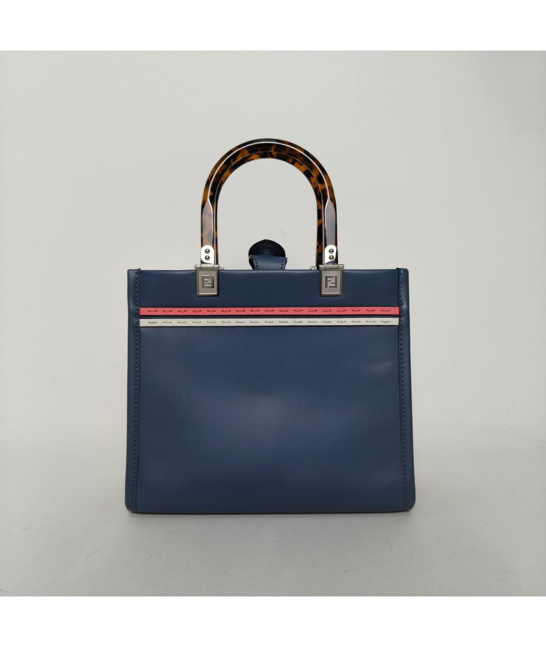 FENDI Синяя кожаная сумка через плечо, фото 4